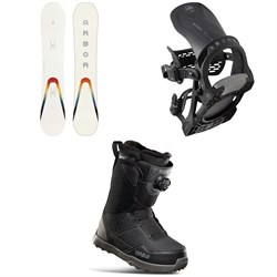 Arbor Poparazzi Camber Snowboard ​+ Acacia Snowboard Bindings ​+ thirtytwo Shifty Boa Snowboard Boots - Women's 2023