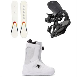 Arbor Poparazzi Camber Snowboard ​+ Acacia Snowboard Bindings ​+ DC Phase Boa Snowboard Boots - Women's 2023