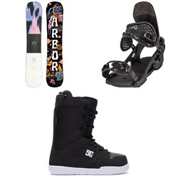 Arbor Draft Rocker Snowboard ​+ Spruce Snowboard Bindings ​+ DC Phase Snowboard Boots 2023