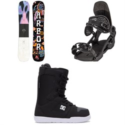 Arbor Draft Camber Snowboard ​+ Spruce Snowboard Bindings ​+ DC Phase Snowboard Boots 2023