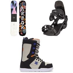Arbor Draft Camber Snowboard ​+ Spruce Snowboard Bindings ​+ DC Phase Snowboard Boots 2023