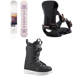 Salomon Lotus Snowboard ​+ Vendetta X Snowboard Bindings ​+ Pearl Boa Snowboard Boots - Women's 2023