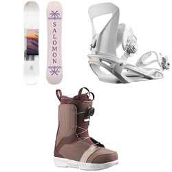 Salomon Lotus Snowboard ​+ Spell Snowboard Bindings ​+ Pearl Boa Snowboard Boots - Women's 2023