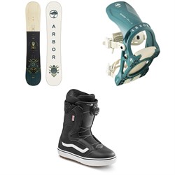 Arbor Cadence Rocker Snowboard ​+ Arbor Acacia Snowboard Bindings ​+ Vans Encore OG Snowboard Boots - Women's 2023