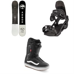 Arbor Element Camber Snowboard ​+ Spruce Snowboard Bindings ​+ Vans Aura OG Snowboard Boots 2023