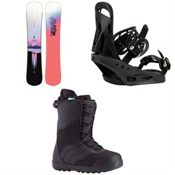 Burton Hideaway Snowboard ​+ Citizen Snowboard Bindings ​+ Mint Lace Snowboard Boots - Women's 2023