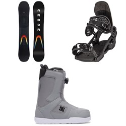 Arbor Formula Camber Snowboard ​+ Spruce Snowboard Bindings ​+ DC Phase Boa Snowboard Boots 2023