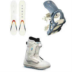 Arbor Poparazzi Camber Snowboard ​+ Acacia Snowboard Bindings ​+ Vans Encore OG Snowboard Boots - Women's 2023