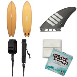 Solid Surf Co Pescador Surfboard ​+ Futures Controller Alpha Quad Fin Set ​+ Creatures of Leisure Pro 7' Surf Leash ​+ Sticky Bumps Basecoat Wax