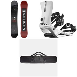 Salomon Pulse Snowboard ​+ Rhythm Snowboard Bindings ​+ evo Padded Snowboard Bag 2023