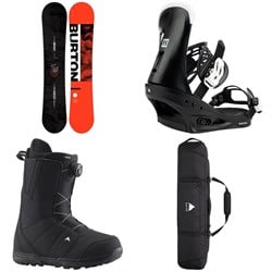 Burton Ripcord Snowboard ​+ Freestyle Snowboard Bindings ​+ Moto Boa Snowboard Boots ​+ Gig Snowboard Bag - 2023
