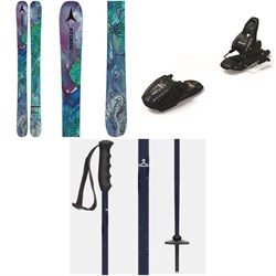 Atomic Bent Chetler Mini Skis ​+ Marker Free 7 Ski Bindings ​+ evo Lil Send'r Adjustable Ski Poles - Kids'