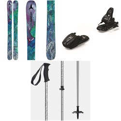 Atomic Bent Chetler Mini Skis ​+ Marker Free 7 Ski Bindings - Kids' ​+ evo Way Up Adjustable Ski Poles 2023