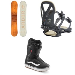 Arbor Whiskey Snowboard 2020 ​+ Hemlock LTD Snowboard Bindings  ​+ Vans Aura OG Snowboard Boots 2022