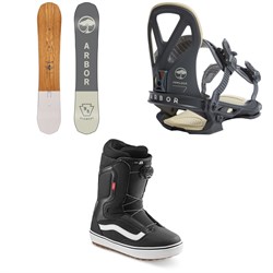 Arbor Element Camber LTD Snowboard ​+ Hemlock LTD Snowboard Bindings ​+ Vans Aura OG Snowboard Boots 2023
