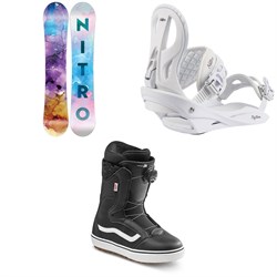 Nitro Lectra Snowboard 2022 ​+ Nitro Rythm Snowboard Bindings  ​+ Vans Encore OG Snowboard Boots - Women's