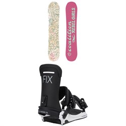 Coalition Snow Queen Bee Rebel Girls Snowboard ​+ Fix Opus Ltd Snowboard Bindings - Women's 2023