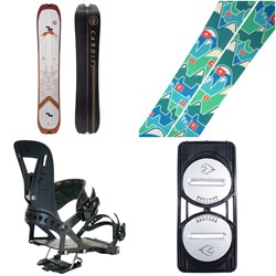 Cardiff Goat Enduro Splitboard 2023 ​+ Spark R&D Summit Skins Splitboard Skins ​+ Surge ST Splitboard Bindings ​+ Spark Pucks