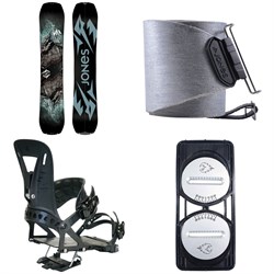 Jones Mountain Twin Splitboard ​+ Nomad Quick Tension Tail Clip Splitboard Skins ​+ Spark R&D Surge ST Splitboard Bindings 2023 ​+ Spark Pucks