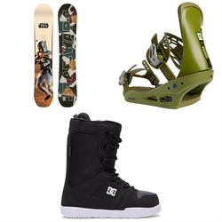 DC Star Wars Boba Fett Ply Snowboard ​+ Burton Freestyle Snowboard Bindings ​+ DC Phase Snowboard Boots 2023