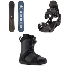 Arbor Foundation Snowboard ​+ Arbor Spruce Snowboard Bindings ​+ Ride Anthem Snowboard Boots 2023