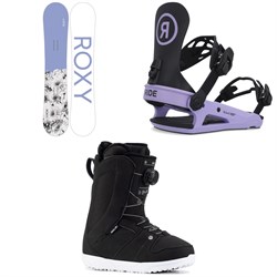 Roxy Dawn Snowboard ​+ Ride CL-4 Snowboard Bindings ​+ Ride Sage Snowboard Boots - Women's