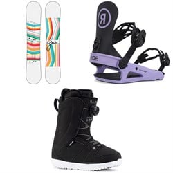 GNU B-Nice BTX Snowboard ​+ Ride CL-4 Snowboard Bindings ​+ Ride Sage Snowboard Boots - Women's