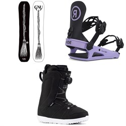 GNU Gloss C2E Snowboard ​+ Ride CL-4 Snowboard Bindings ​+ Ride Sage Snowboard Boots - Women's