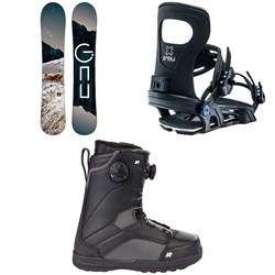 GNU Ravish C2 Snowboard ​+ Bent Metal Metta Snowboard Bindings ​+ K2 Kinsley Snowboard Boots - Women's 2023