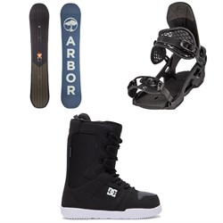 Arbor Foundation Snowboard ​+ Arbor Spruce Snowboard Bindings ​+ DC Phase Snowboard Boots 2023