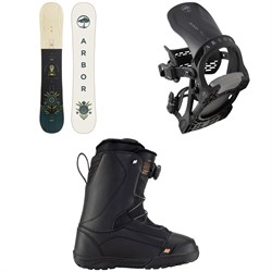 Arbor Cadence Rocker Snowboard ​+ Acacia Snowboard Bindings ​+ K2 Haven Snowboard Boots - Women's 2023