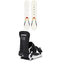 Arbor Poparazzi Rocker Snowboard ​+ Fix Opus Ltd Snowboard Bindings - Women's