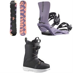 Salomon Oh Yeah Snowboard ​+ Rhythm Snowboard Bindings ​+ Pearl Boa Snowboard Boots - Women's 2024