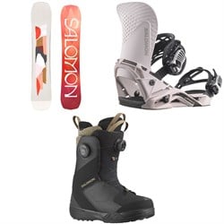Salomon Rumble Fish Snowboard ​+ Hologram Snowboard Bindings ​+ Kiana Dual Boa Snowboard Boots - Women's 2024