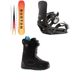 Burton Custom Flying V Snowboard ​+ Cartel EST Snowboard Bindings ​+ Photon Boa Snowboard Boots 2024