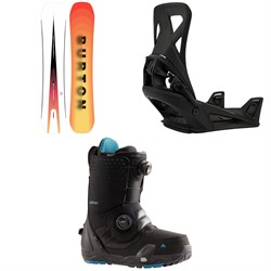 Burton Custom Flying V Snowboard ​+ Step On Snowboard Bindings ​+ Photon Step On Snowboard Boots 2024