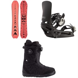 Burton Deep Thinker Snowboard ​+ Cartel EST Snowboard Bindings ​+ Swath Boa Snowboard Boots 2024