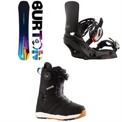 Burton Feelgood Flying V Snowboard ​+ Brton Lexa EST Snowboard Bindings ​+ Felix Boa Snowboard Boots - Women's 2024