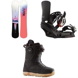 Burton Hideaway Snowboard ​+ Lexa EST Snowboard Bindings ​+ Limelight Boa Snowboard Boots - Women's 2024