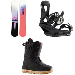 Burton Hideaway Snowboard ​+ Scribe Snowboard Bindings ​+ Limelight Snowboard Boots - Women's 2024
