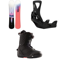Burton Hideaway Snowboard ​+ Step On Snowboard Bindings ​+ Limelight Step On Wide Snowboard Boots - Women's 2024