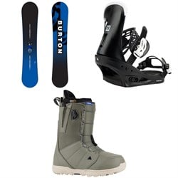 Burton Ripcord Snowboard ​+ Freestyle Snowboard Bindings ​+ Moto Snowboard Boots 2024