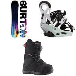 Burton Feelgood Smalls Snowboard ​+ Mission Smalls Snowboard Bindings ​+ Zipline Boa Snowboard Boots - Kids'