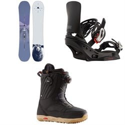 Burton Yeasayer Flying V Snowboard ​+ Lexa EST Snowboard Bindings ​+ Limelight Boa Snowboard Boots - Women's