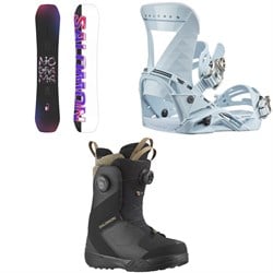 Salomon No Drama Snowboard ​+ Mirage Snowboard Bindings ​+ Kiana Dual Boa Snowboard Boots - Women's 2025