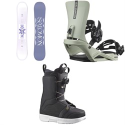 Salomon Lotus Snowboard ​+ Rhythm Snowboard Bindings ​+ Pearl Boa Snowboard Boots - Women's 2025