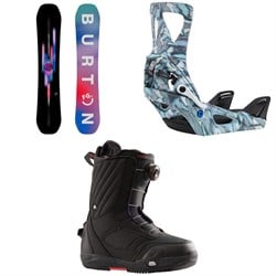 Burton Feelgood Snowboard ​+ Step On Snowboard Bindings ​+ Limelight Step On Snowboard Boots - Women's 2025