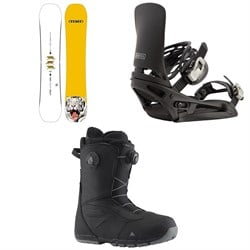 Burton Process Flying V Snowboard ​+ Cartel EST Snowboard Bindings ​+ Ruler Boa Snowboard Boots 2025