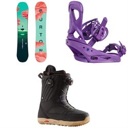 Burton Yeasayer Flying V Snowboard ​+ Scribe Snowboard Bindings ​+ Limelight Boa Snowboard Boots - Women's 2025