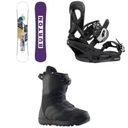 Burton Hideaway Snowboard ​+ Scribe Snowboard Bindings ​+ Mint Boa Snowboard Boots - Women's 2025
